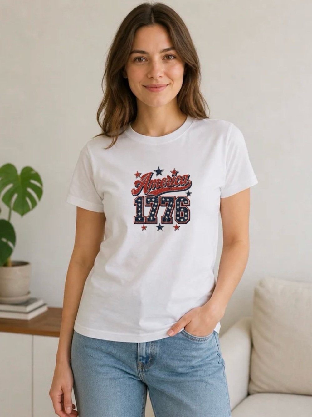 America 1776 Shirt Vintage Patriotic Graphic Tee